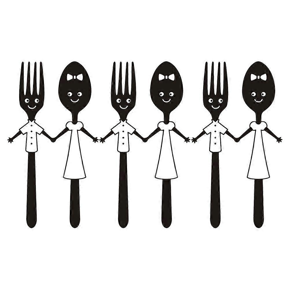 3Pcs Removable Wall Stickers Kitchen Fork Set Pattern Decorative Self-Adhesion Wall Stickers for Home