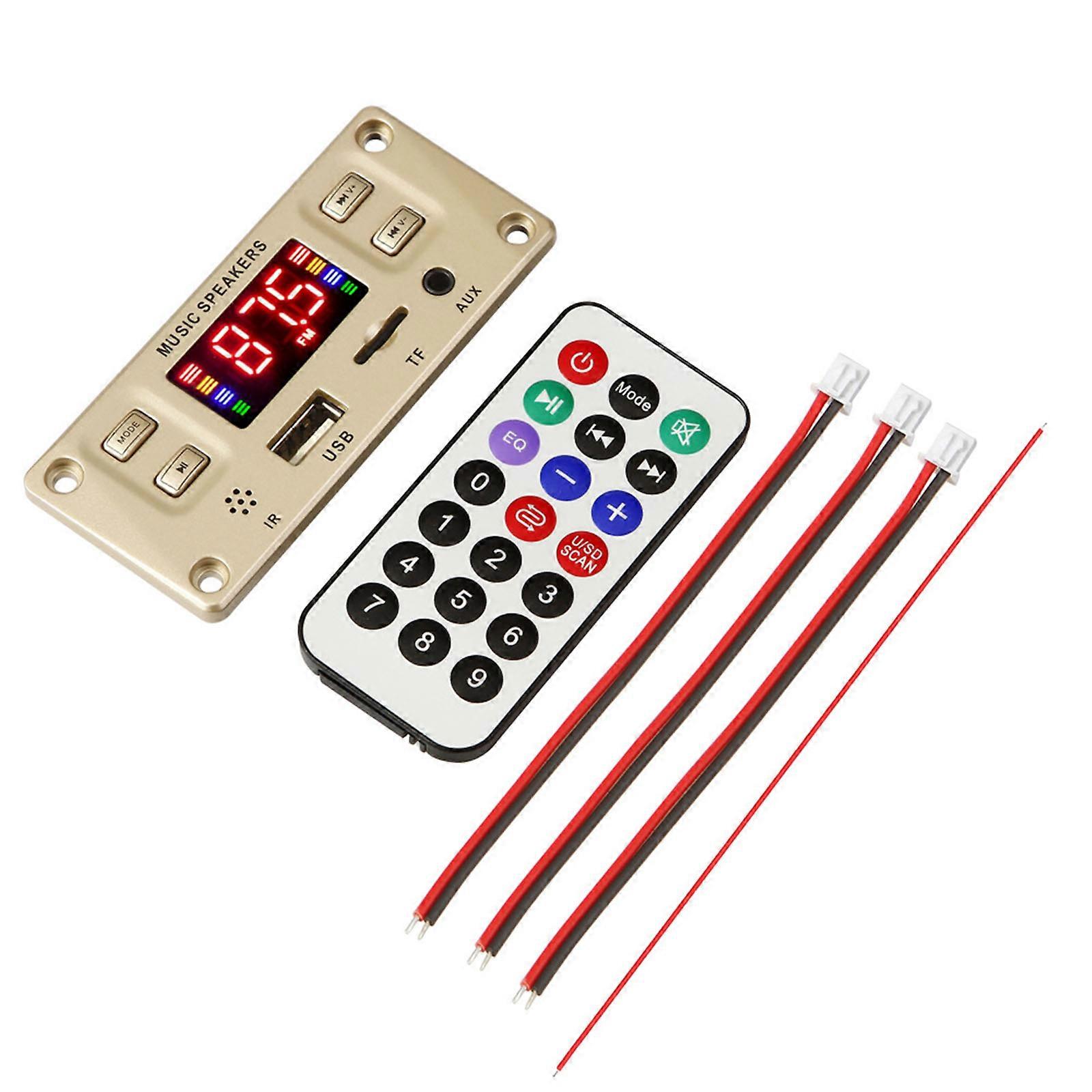 2x50W 100W Amplifier Bluetooth-compatible MP3 Decoder Board 12V DIY MP3 Player Car Radio Module TF USB Microphone Record