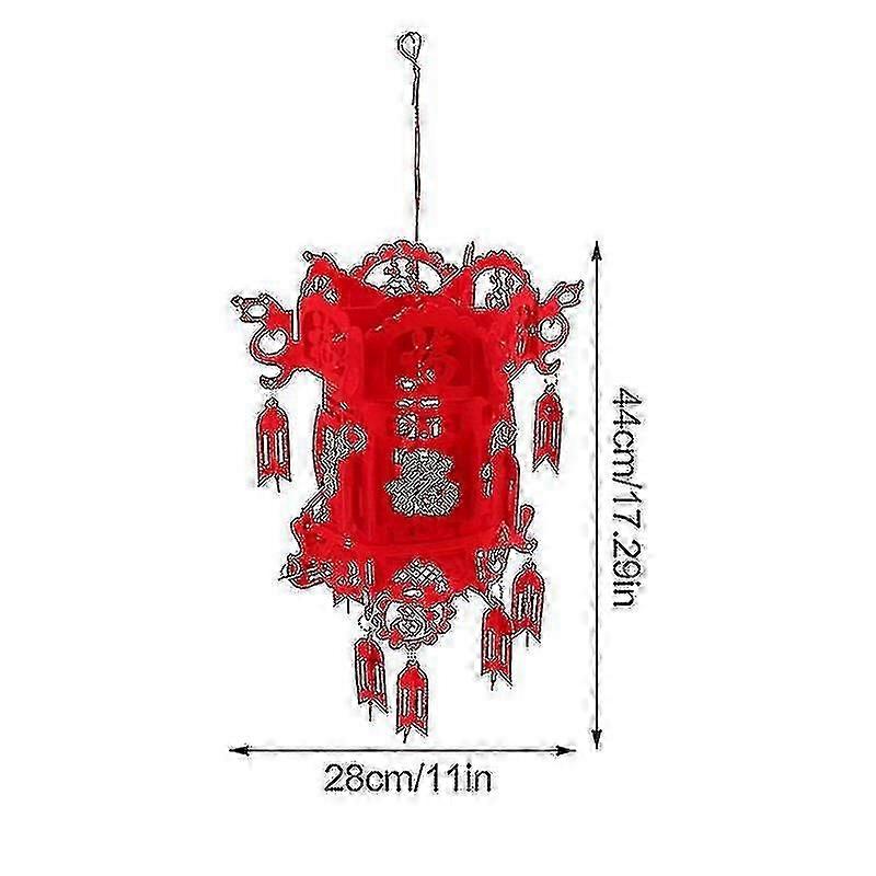 2pcs Chinese Festive Lanterns Decorated Non-woven Lanterns For Chinese New Year