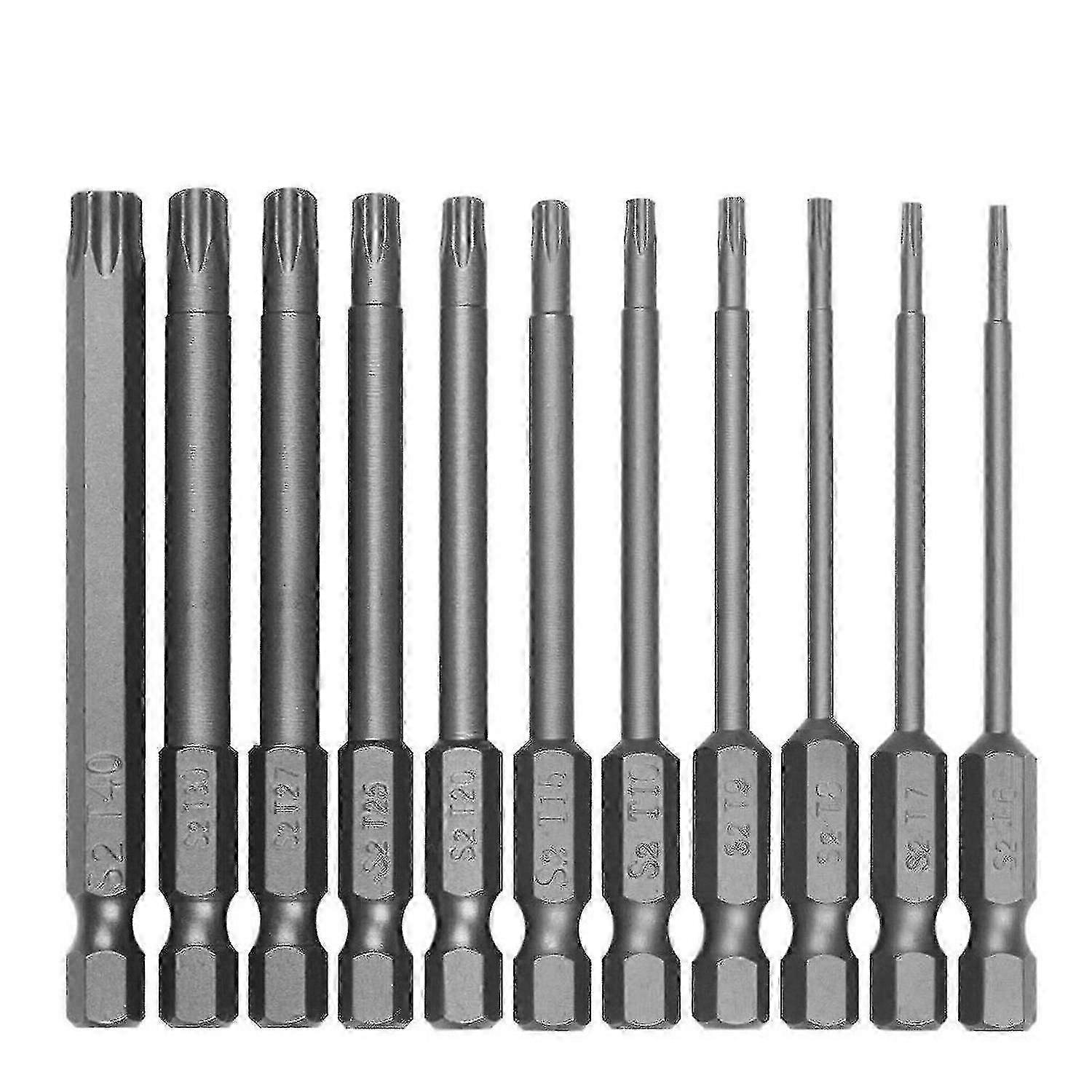 11pcs Magnetic Torx Screwdriver Bit Set T6-t40 Hexagonal Shank Screwdriver Electric Drill Matching T