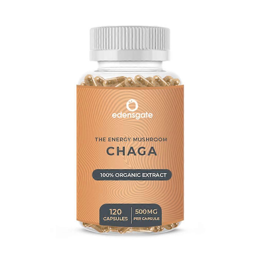 Edens Gate Chaga Mushroom Extract Capsules - Premium Quality - 120 Capsules