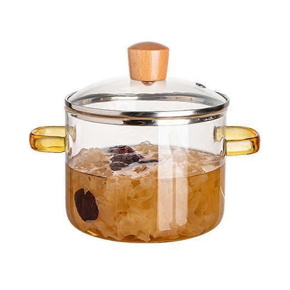 1.6L Glass Cooking Pot Thickened High Temperature Resistant