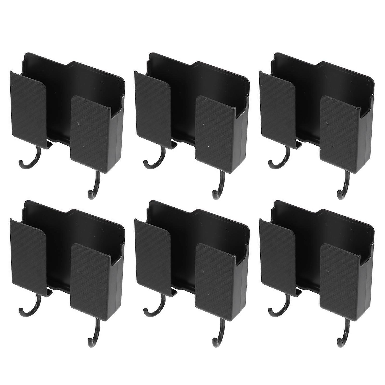 6pcs Wall Mounted Remote Controller Box, Self Adhesive Phone Storage Rack, No Drill Installation, Multi Functional Organizer for Living Room,