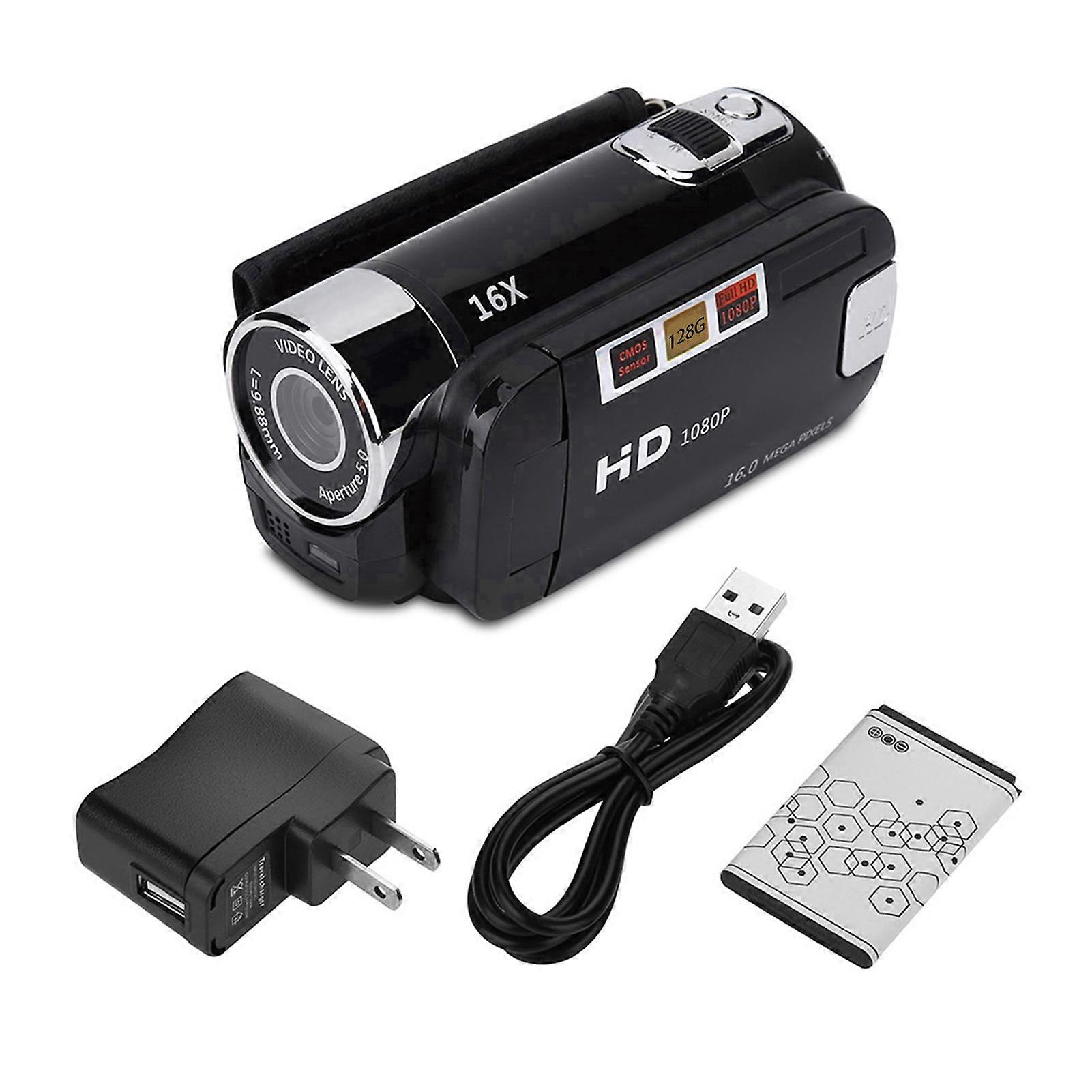 Caméscope numérique haute définition Full HD avec rotation 16x (noir)