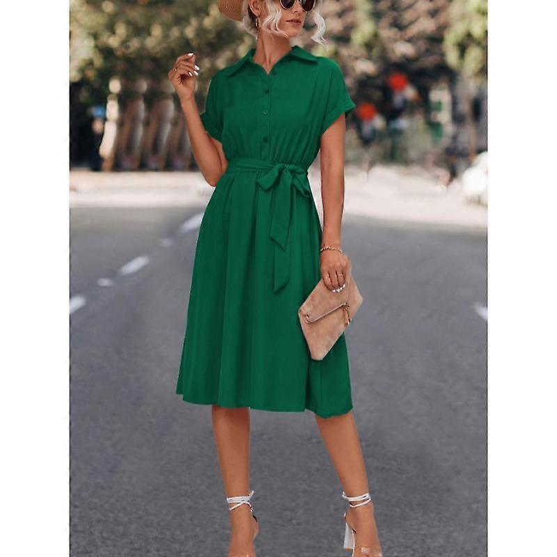Summer Short Sleeve Casual Shirt Dress Women Elegant Lapel Lace Up A-line Dress Female Button Up Fashion Party Loose Long Dresses Clothes 805 | Fruugo UK Summer Short Sleeve Casual Shirt Dress Women Elegant Lapel Lace Up A-line Dress Female Button Up Fashion Party Loose Long Dresses Clothes 805 | Fruugo UK