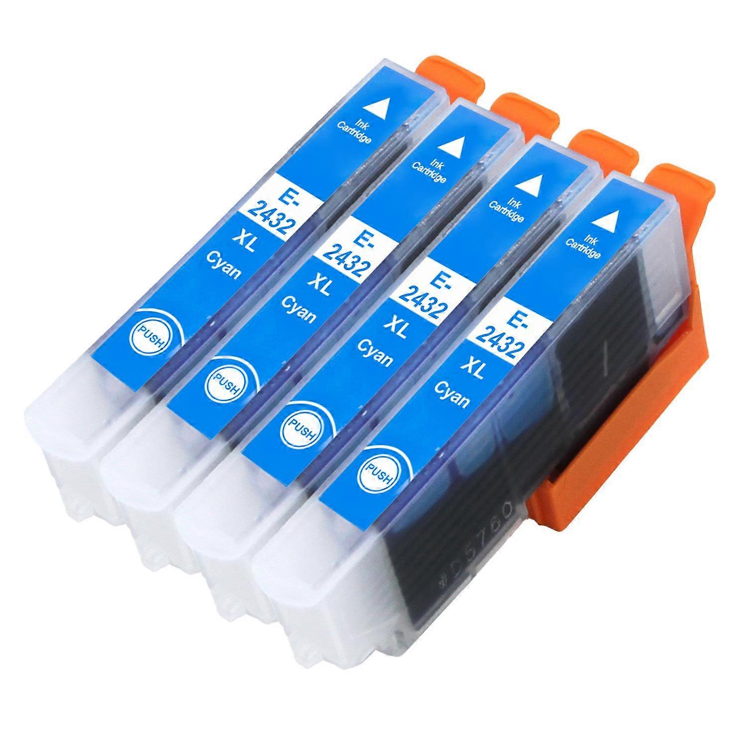 4 Cyan Ink Cartridges to replace Epson T2432 (24XL Series) Compatible/non-OEM from Go Inks