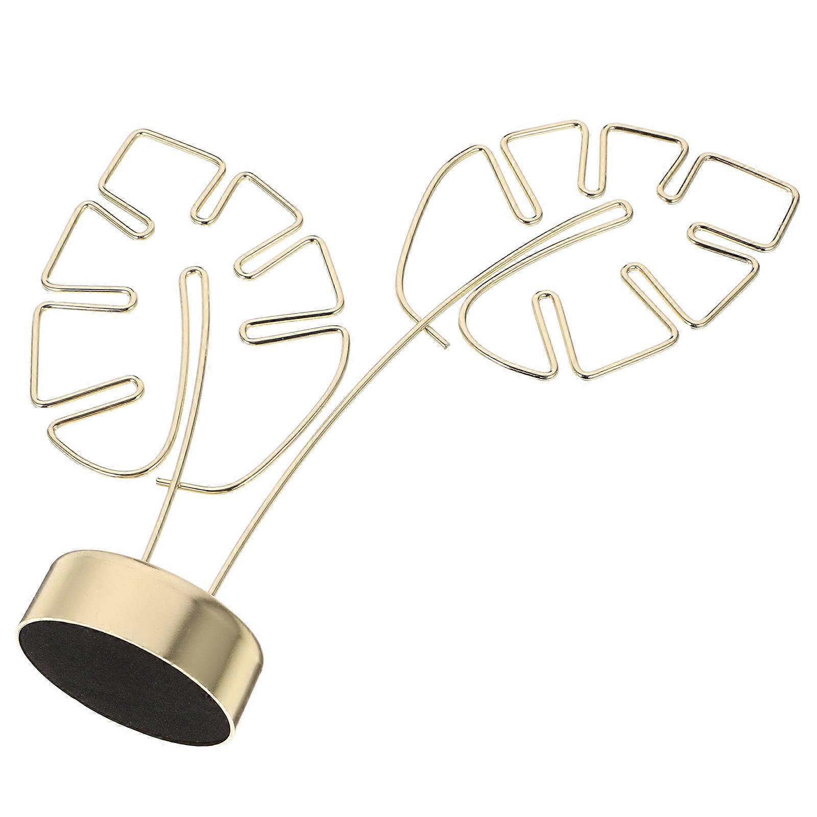 Monstera Shaped Photo Clips Tabletop Cards Holder for Home Memo Note Clamp 1 Set