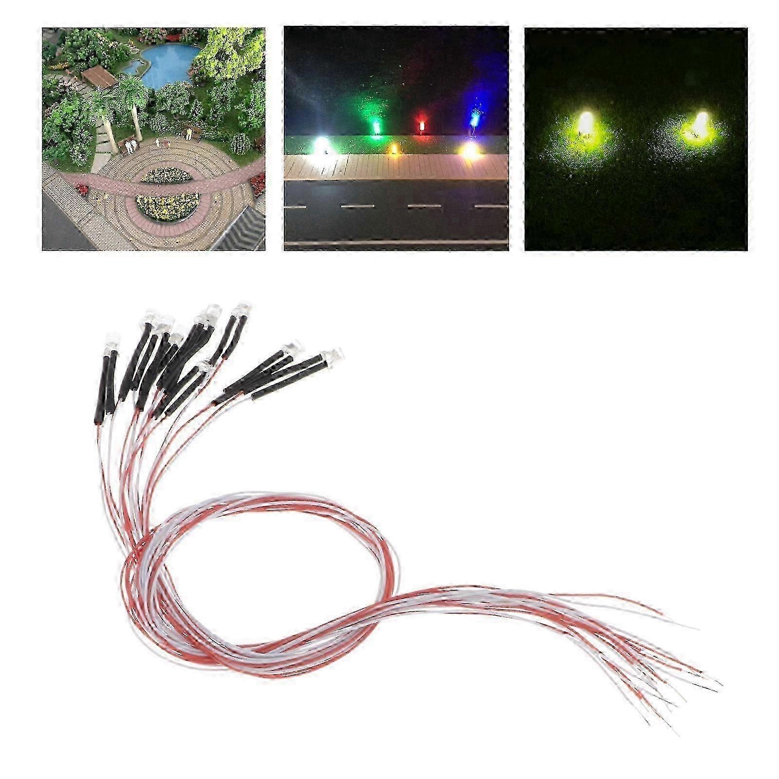 60 Piece 3mm LED Lights for Diorama Scenery Model Train Layout Decor Props new