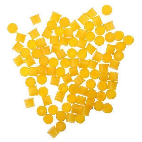 4x 100 Pcs Yellow Covers Dustproof Dust Cap for