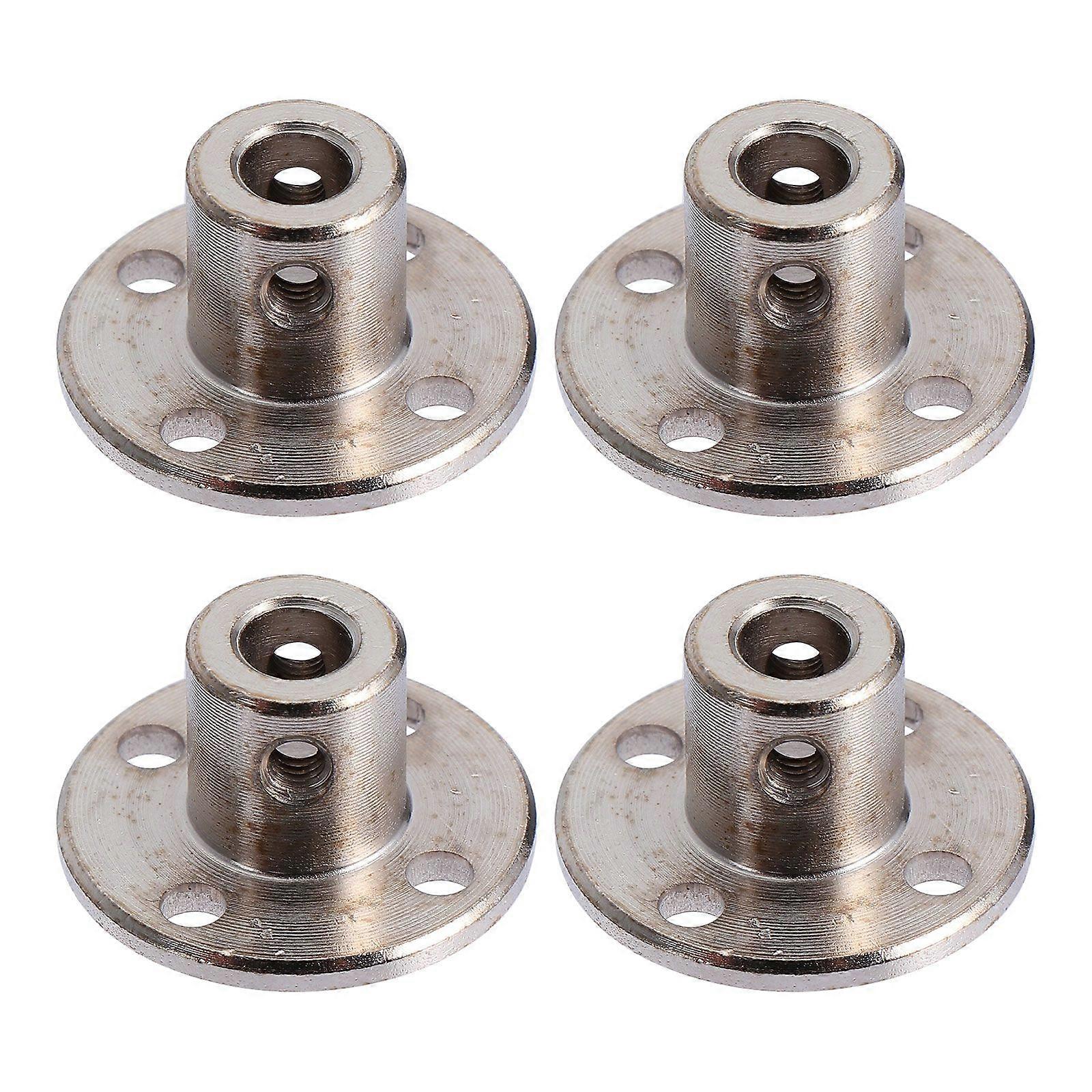 4 Pcs 5mm Rigid Flange Coupling Motor Guide Shaft Coupler Motor Connector Parts (with Wrench)