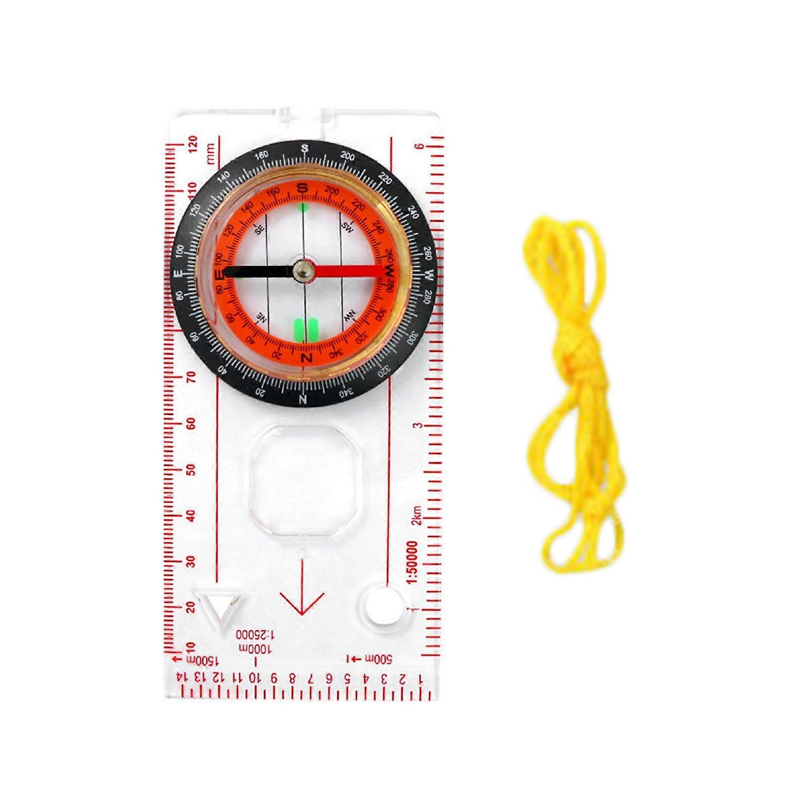 Base Plate Map Compass with Scale Ruler, Accurate Orientation Compass for Backpacking, Camping, Survival Navigation DC455C