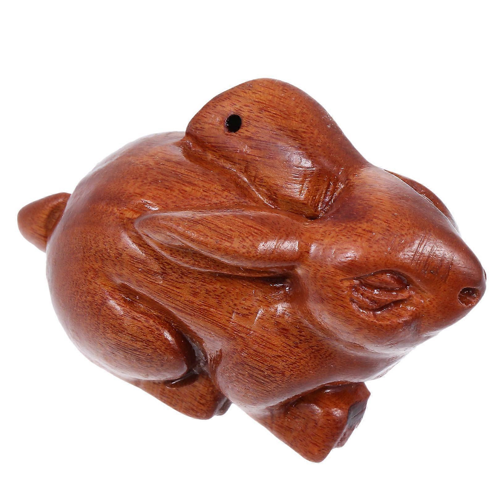 Cute Keychain Simple Style Dark Red Wood Craft Zodiac Themed Pendant Personal Decoration 1Pc