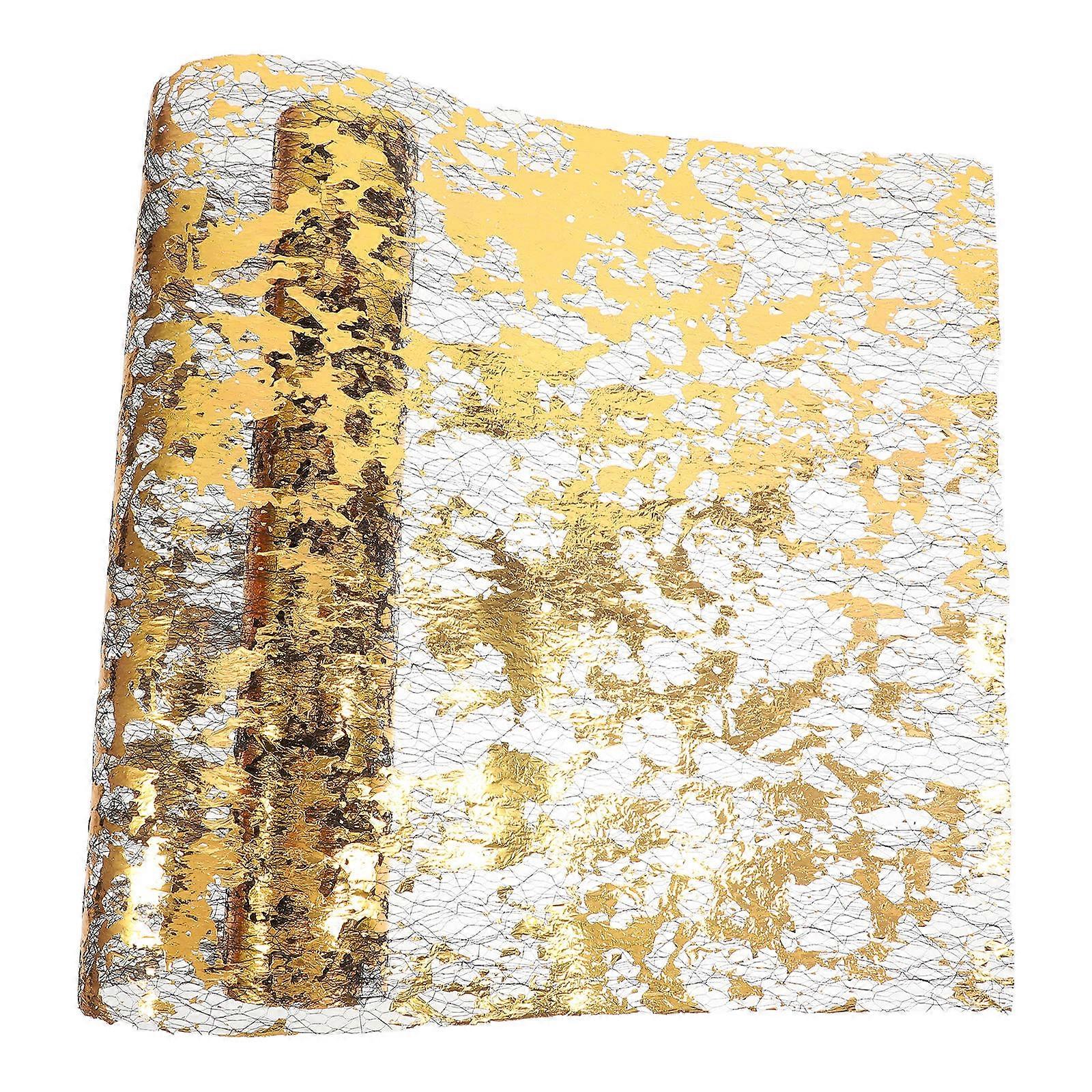 Shimmer Table Runner Polyester Rectangular Reusable Black Gold Special Events 500.00X28.00X0.10CM 1 Roll
