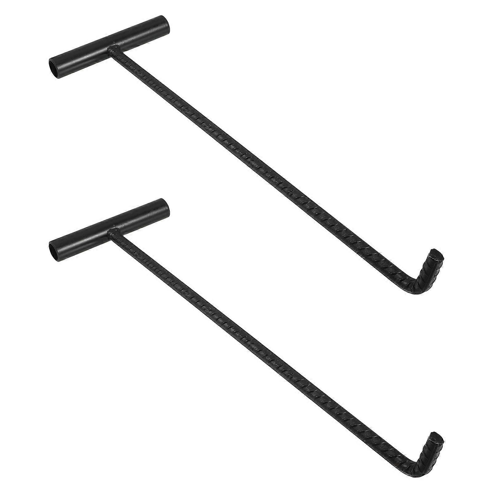 Stainless Steel Manhole Cover Lifter Hooks – 2pcs Set for Safe and Easy Drain Grate Lifting with Versatile Handling Tool