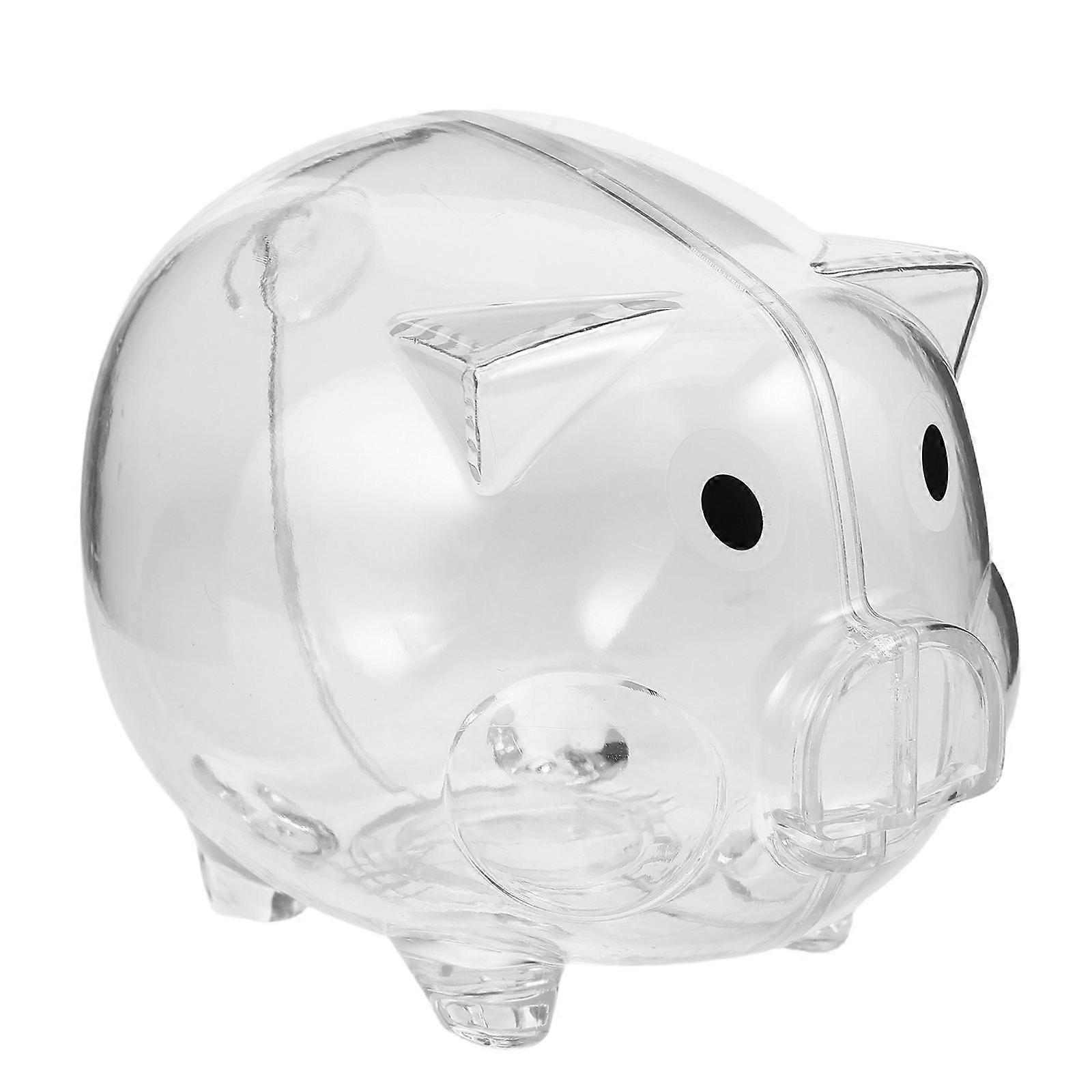Creative Transparent Piggy Bank Cute Cartoon Coin Jar for Saving Cash & Budgeting Desktop Decor Accessory