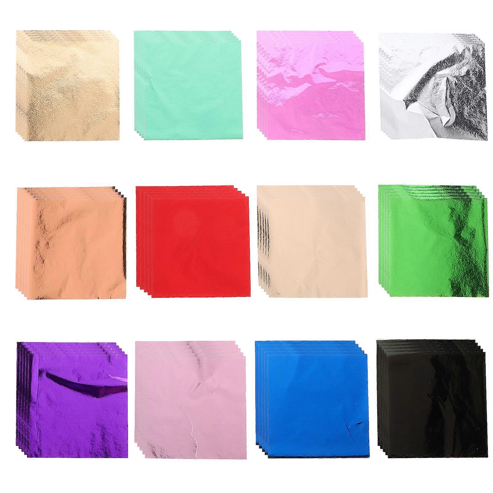 DIY Gold Foil Paper Imitation Gold Foil Sheets Assorted Color Craft Enthusiasts 240Pcs