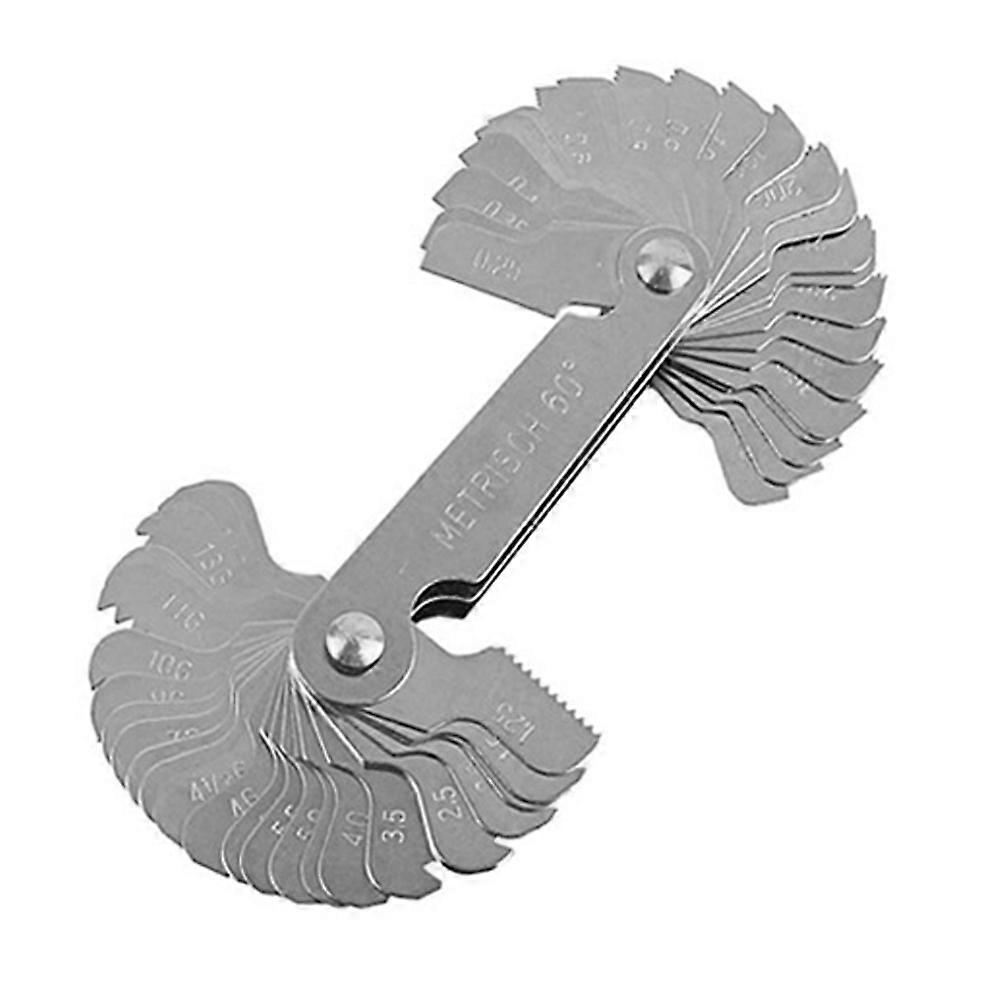 Standard Bolt Pitch Gauge R159 High Grade Material Thread Cutting Magnetic Head Function Lathe Tools Silver 1Pcs