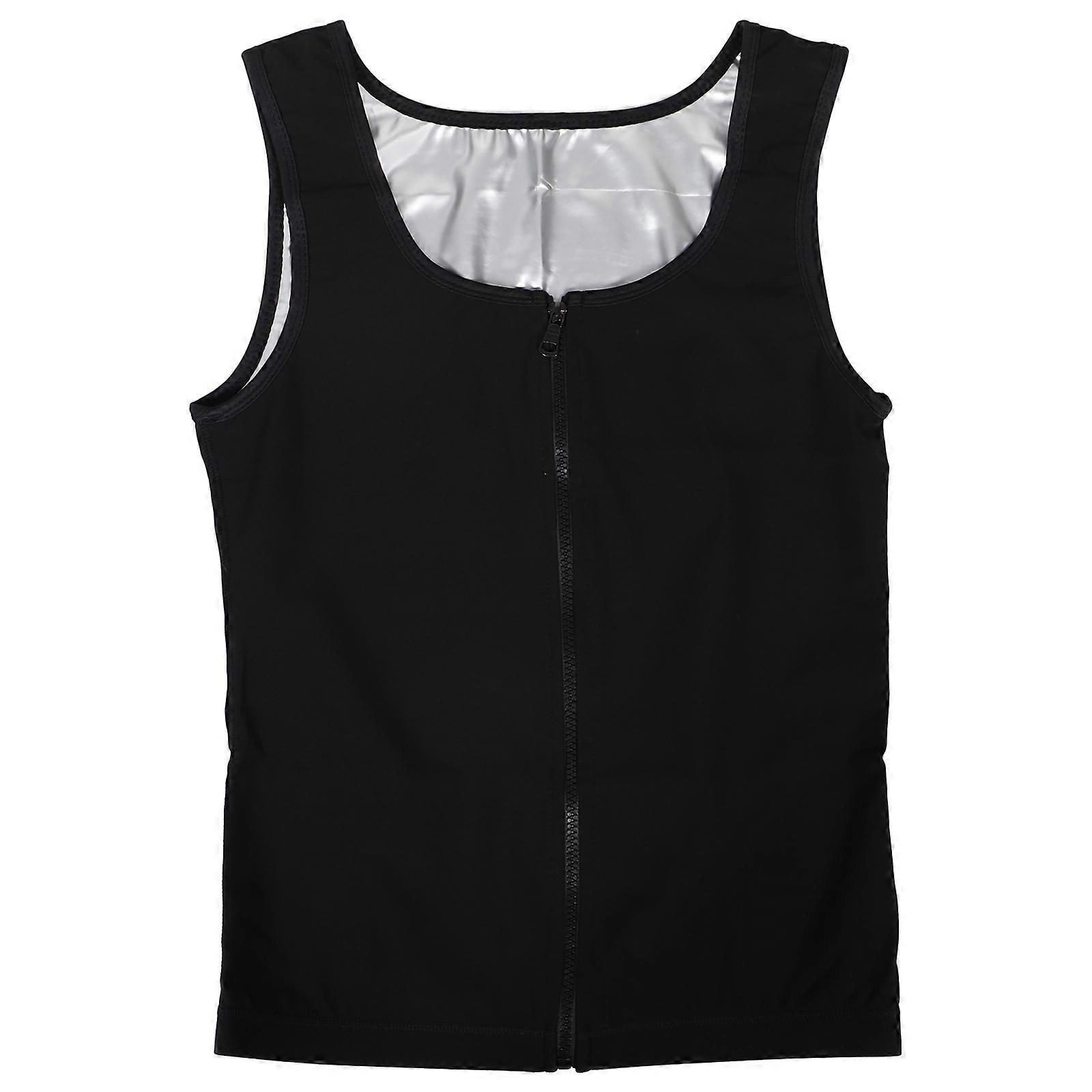Men Tracksuit Set Compression Workout Enhancing Vest Running Sports Exercise Zipper Design 1Pack
