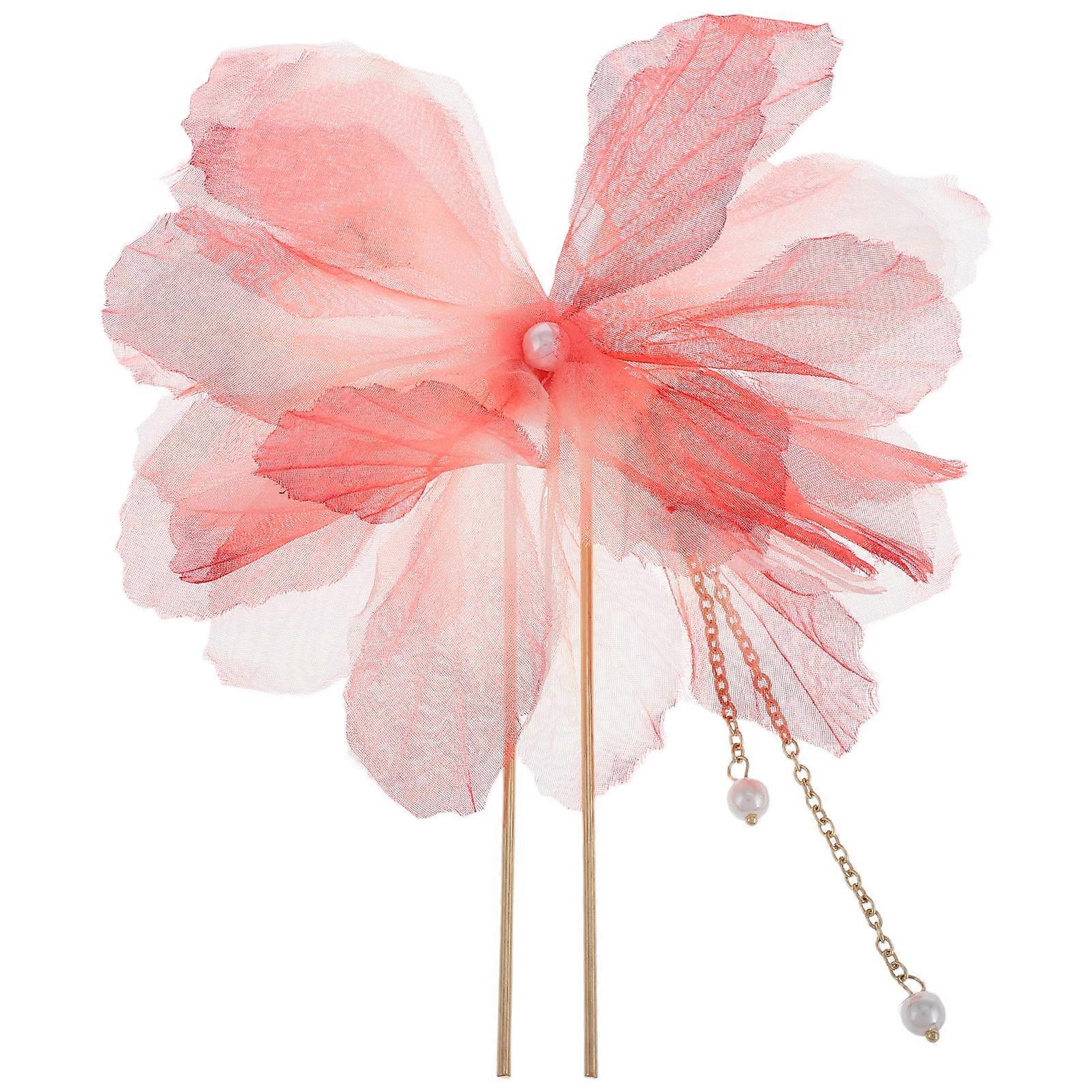Here's a polished and professional product description based on your input:
**Vintage Chinese Style Flower Pearl Hairpin with Handmade Tassels –