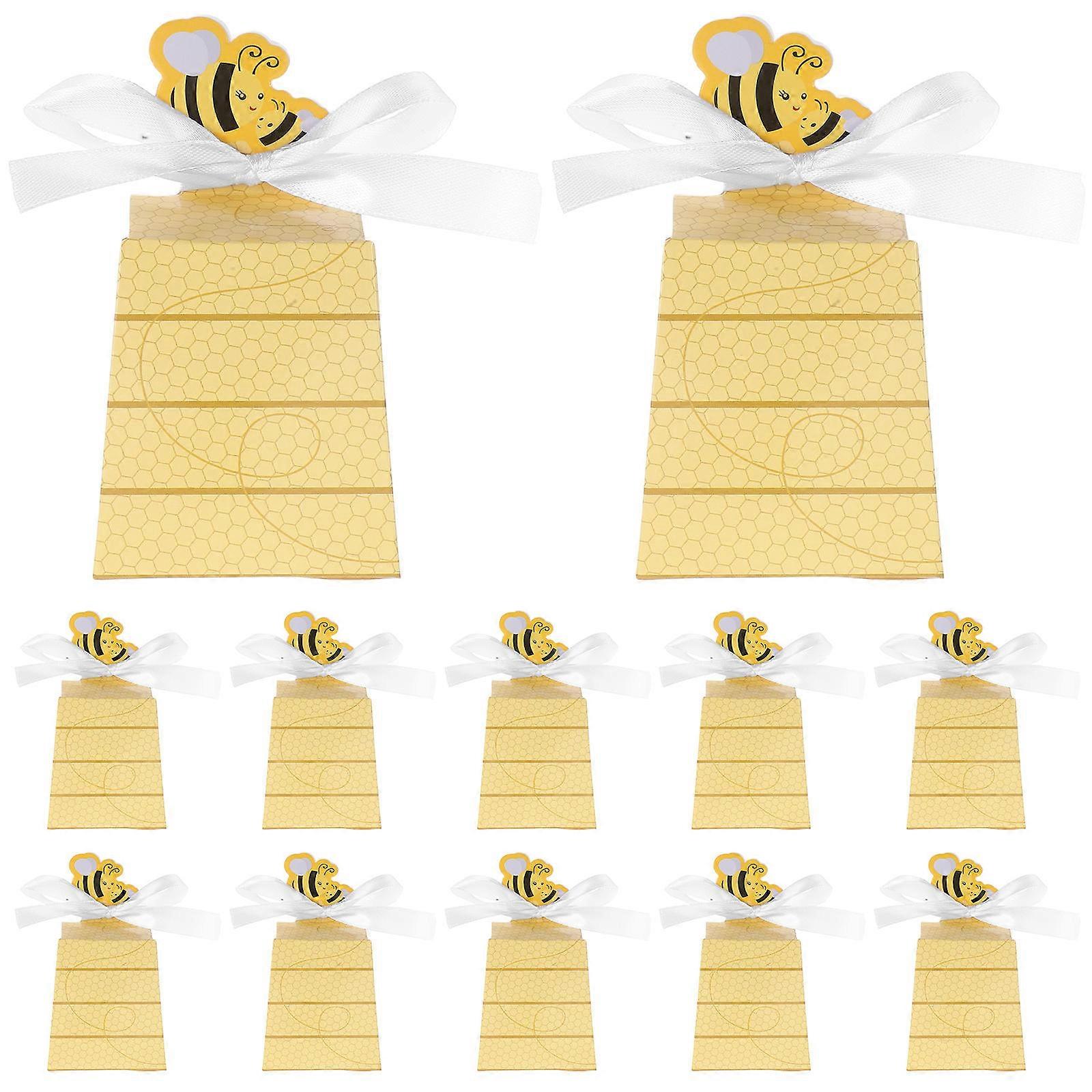 Baby Shower Cupcake Box Bee Shape For Party Decorations 25Pcs