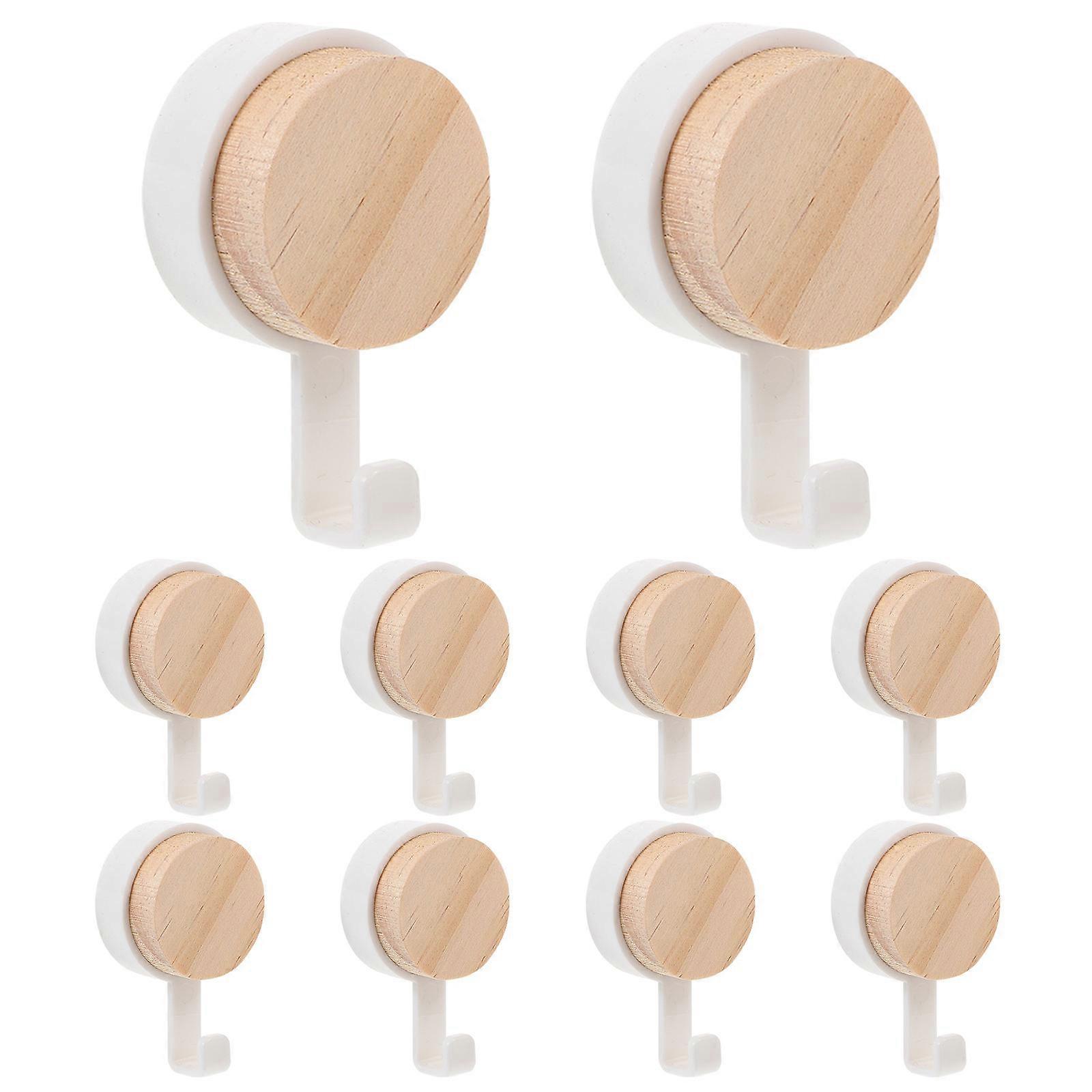 Clothing Hooks Wall Hanging Hooks PP Material Space-Saving Adhesive Mounting 10Pcs