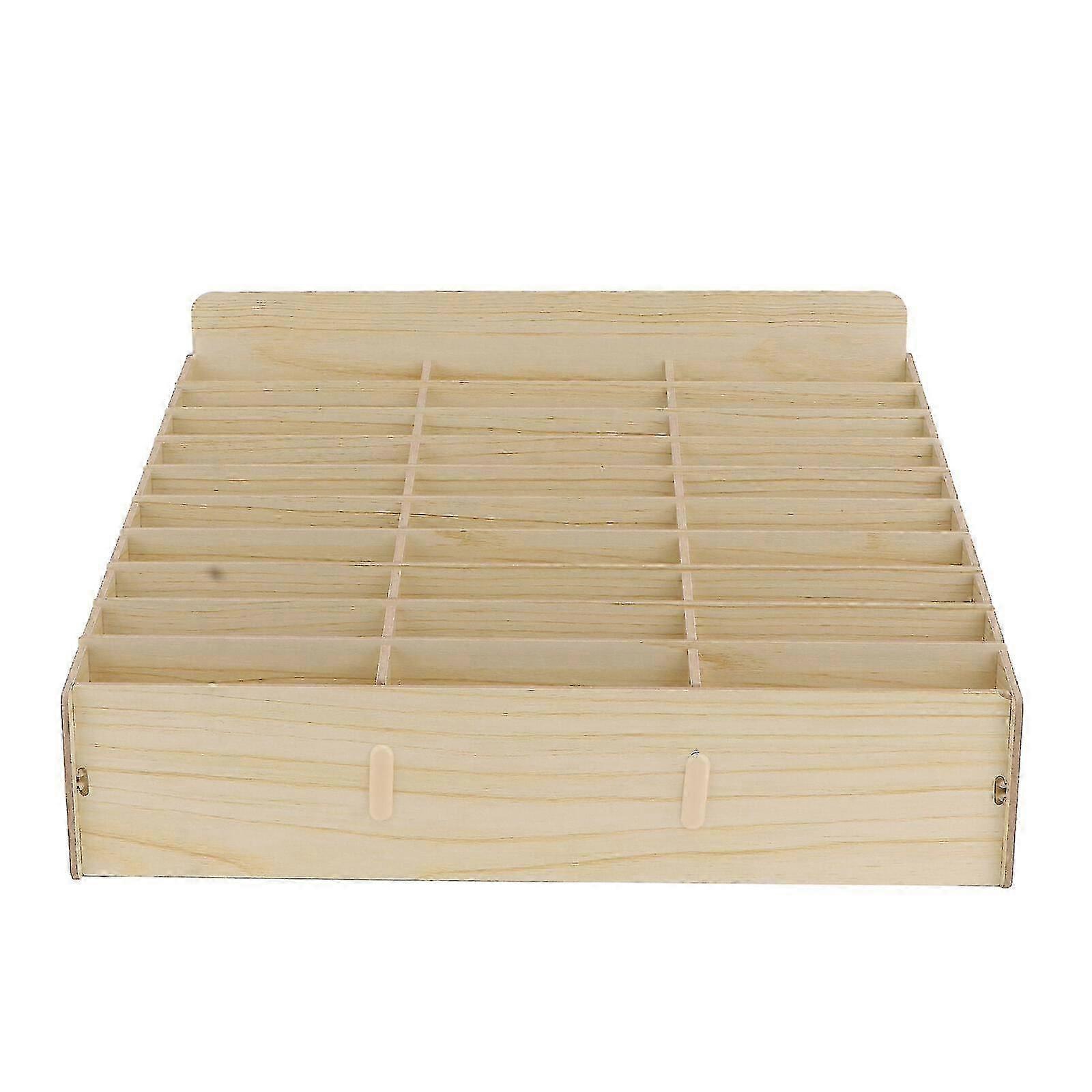 1pc Cell Phone Management Box Wooden Multi-grid Phone Storage Box (30 Grids)