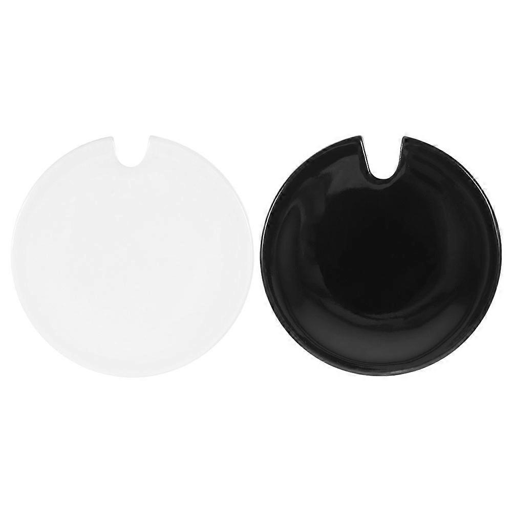 Compact Cup Lid for Water Mug Daily Use Round Shape Ceramic Material 2Pcs