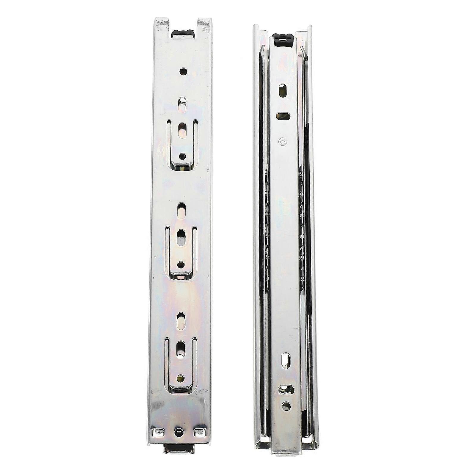 Heavy-Duty Drawer Slides Cabinet Drawer Tracks Rectangular Shape Drawers Silver 9.82x1.30x0.43inch Gentle and Silent Operation 2Pairs