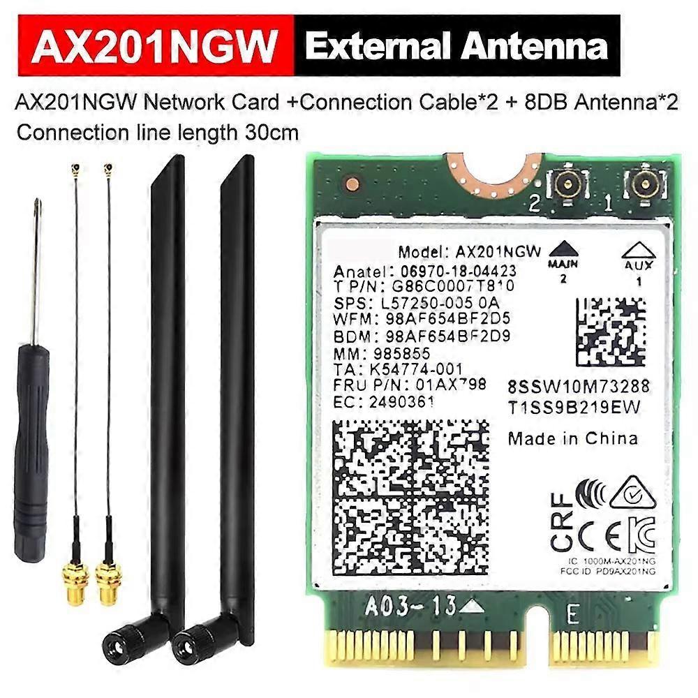 Dual Band Bluetooth 5.1 Wireless Card AX201NGW 2.4Gbps 802.11AX Wireless Wi-Fi 6 AX201 Adapter For NGFF