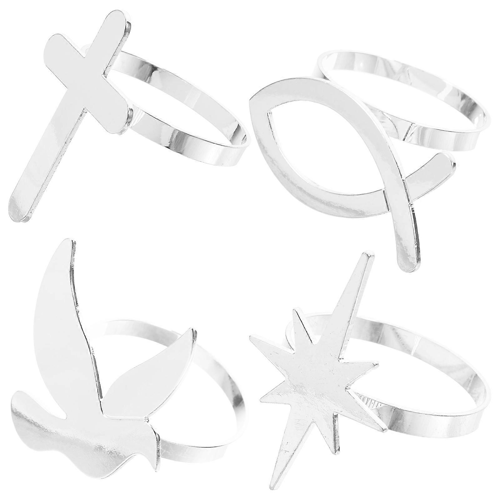 Tabletop Cross Decorative Napkin Buckle Serviette Rings 5.00X4.10X4.10cm 1Set