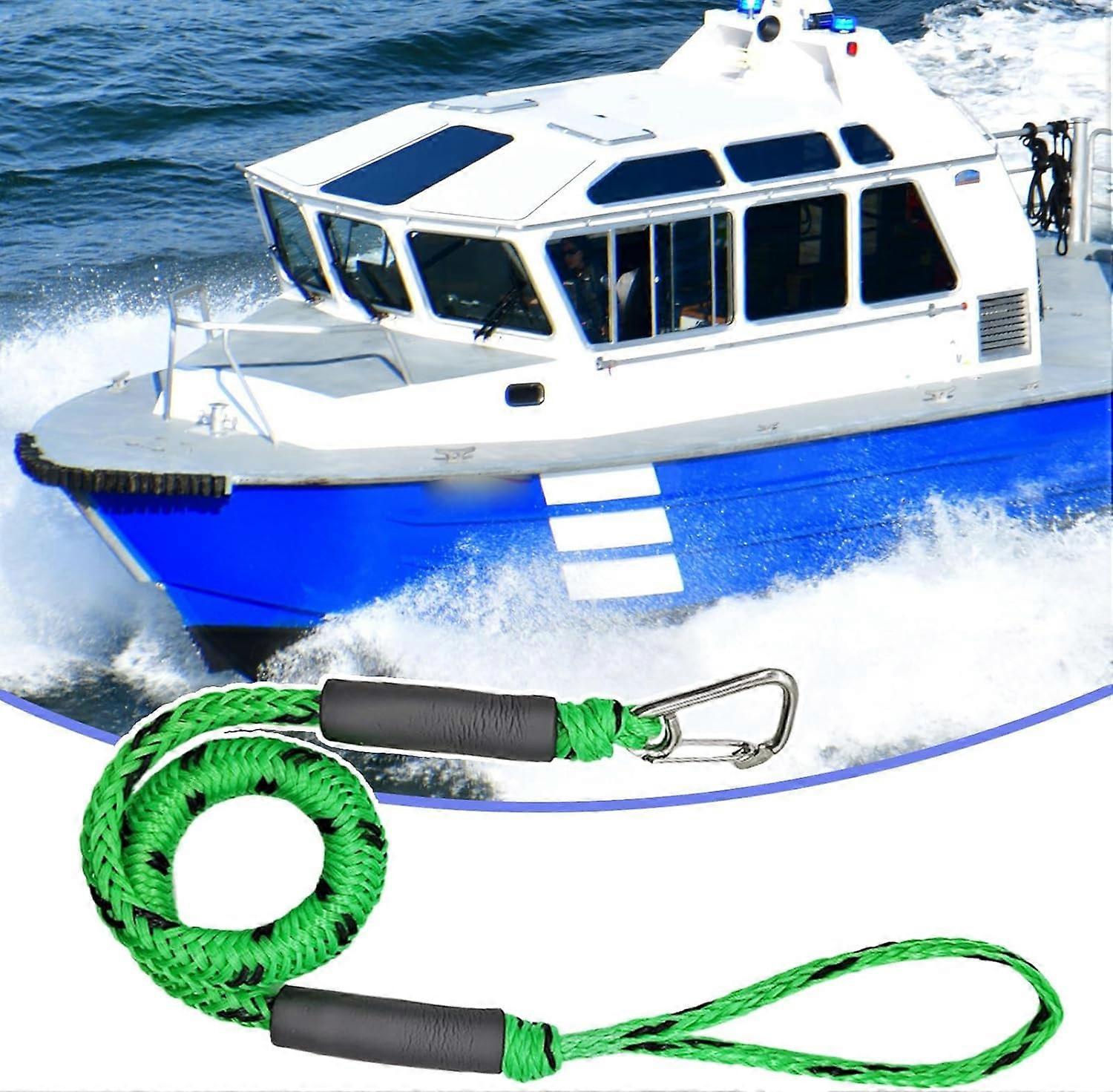 Boat Dock Lines Mooring Cord For Kayak And Motorboat, Marine Bumper Lines For Pontoon Water Skiing And Rafting, Green