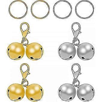 Dog or Cat Collar Clock Pendant, 4pcs Stainless Steel Dog Bells, Pet Training Accessories Charm, Christmas Bells