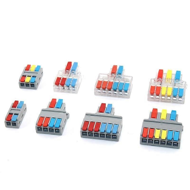Wire Connector LT2/3 Compact Splitter Lamp Wiring Cable Connector Pushin Conductor Terminal Cable Block (LT624C, One Size)