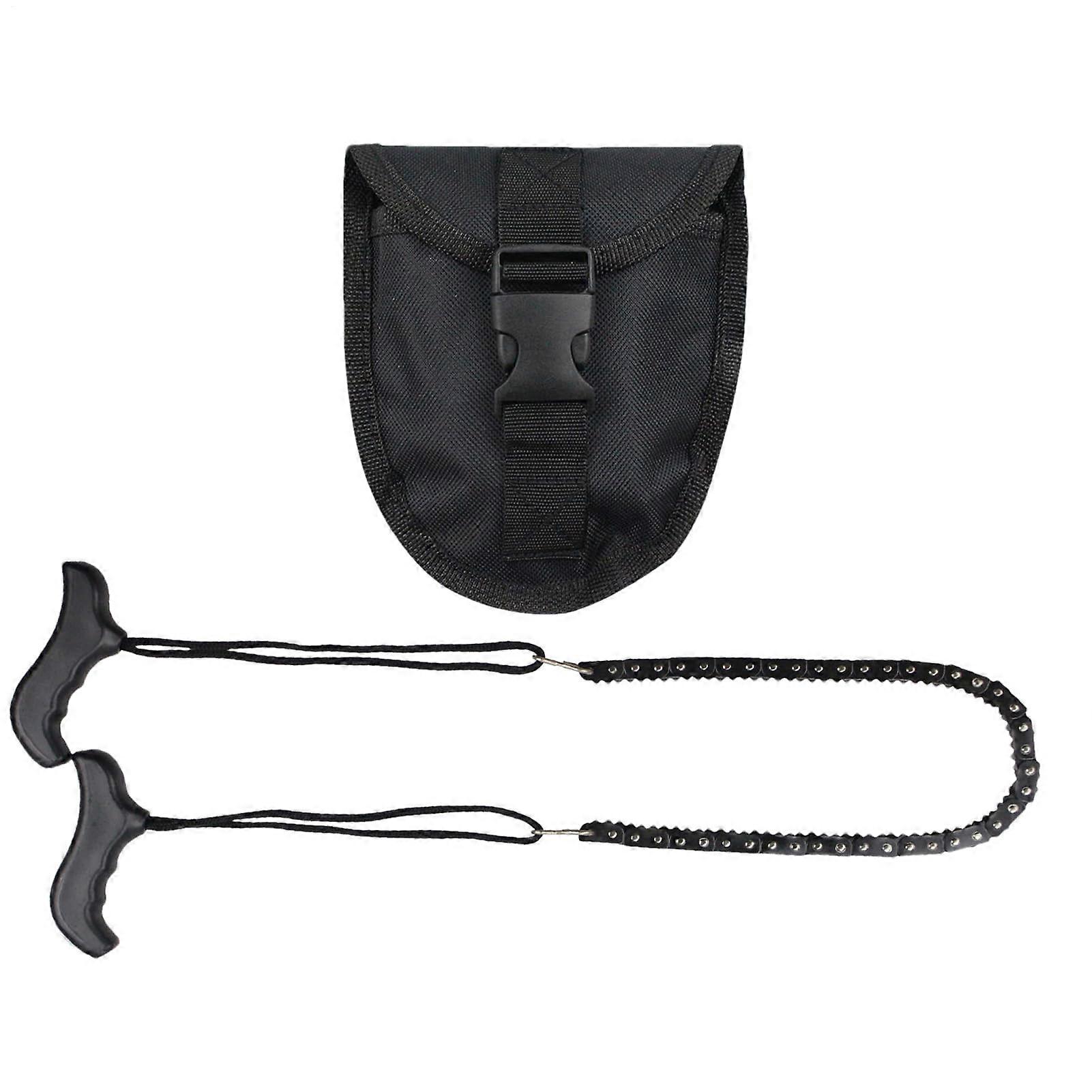Pocket Chainsaw - Portable Folding Hand Chainsaw with Carry Bag for Camping, Hunting, Climbing, and Outdoor Activities - Black