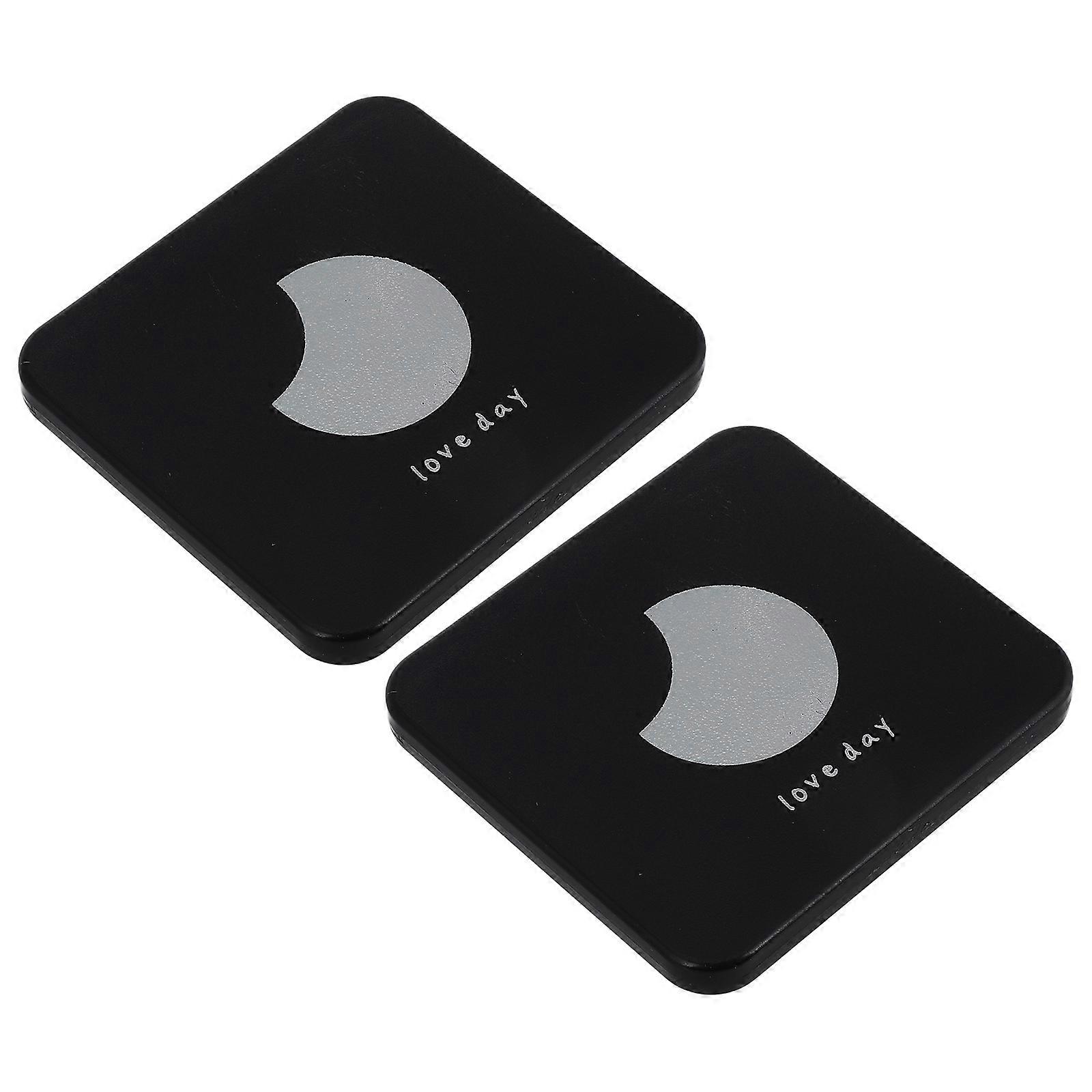 Mirror Portable Retro Mirror For Travel Rectangular Shape Black 7.00X6.50X0.80CM 2Pcs