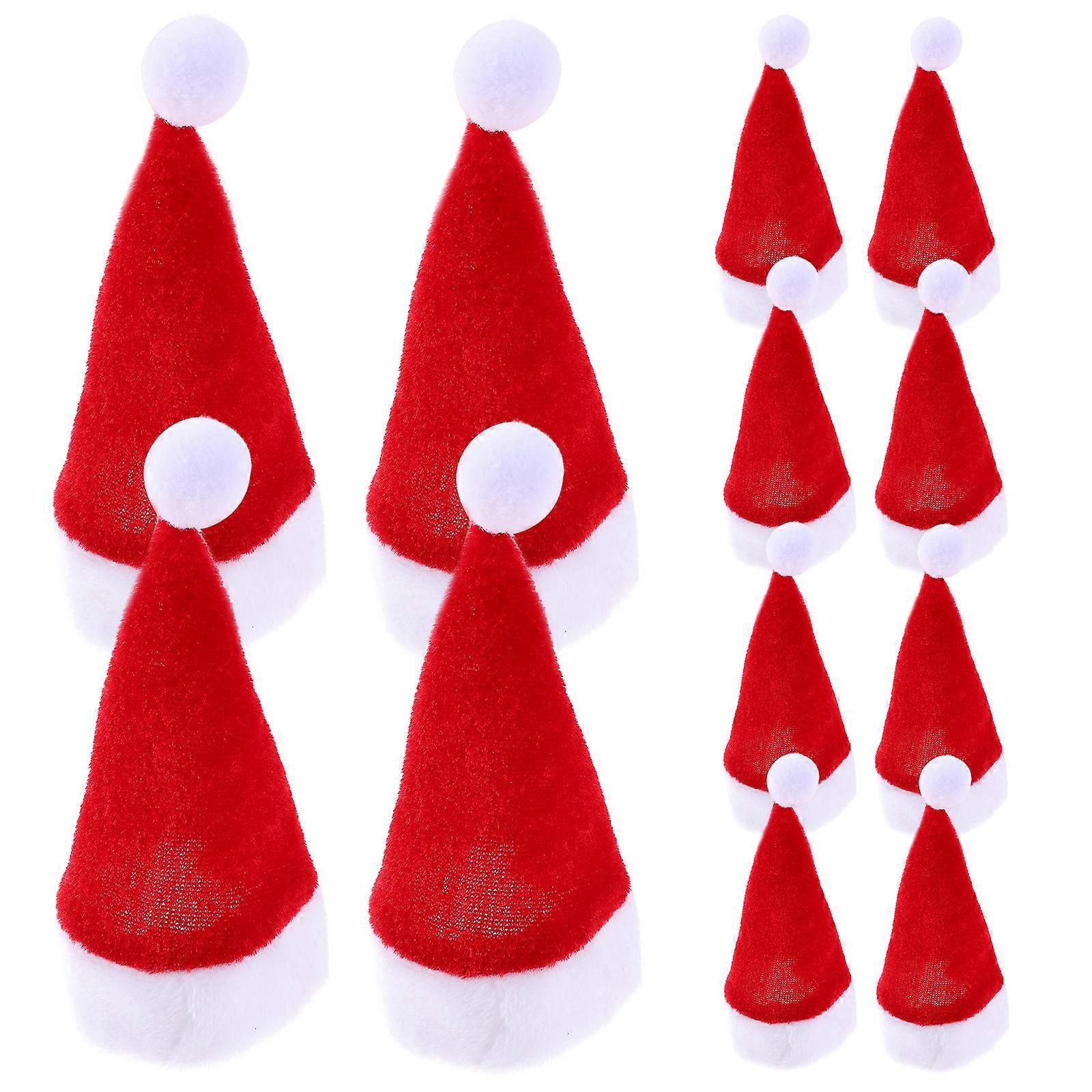 Mini Imitation Hats Tiny Craft Hat Christmas Table Decor Red 11X7CM 12Pack