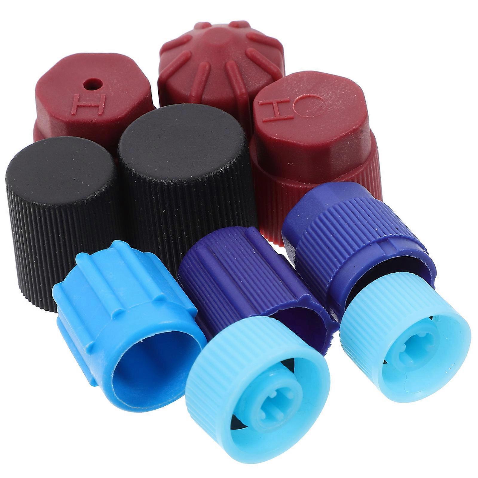 10pcs Durable Plastic Air Conditioning Port Caps for High Low Valves – Universal Fit for Automotive Systems, Easy Installation
