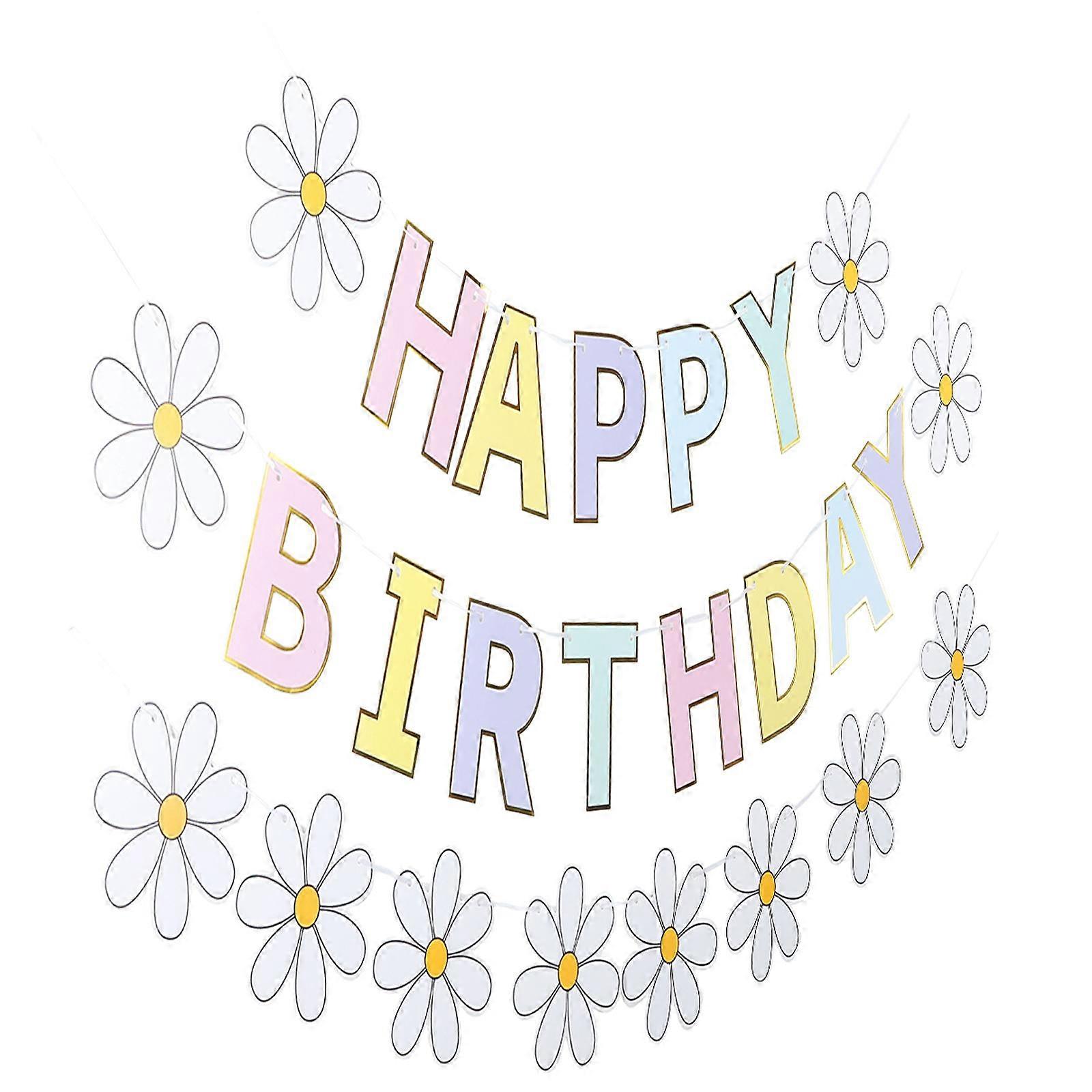 紙ハンギングバナーハッピーバースデーバナーデコレーションアソートカラー14.80X14.80X0.10cm 1セット