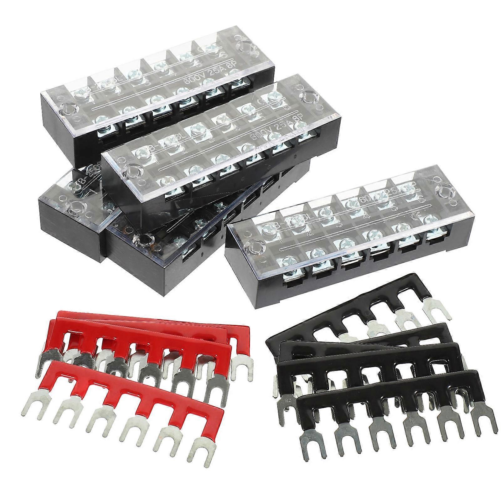 Wiring Terminal Block For Electrical Wiring Daily Maintenance Black 1Set