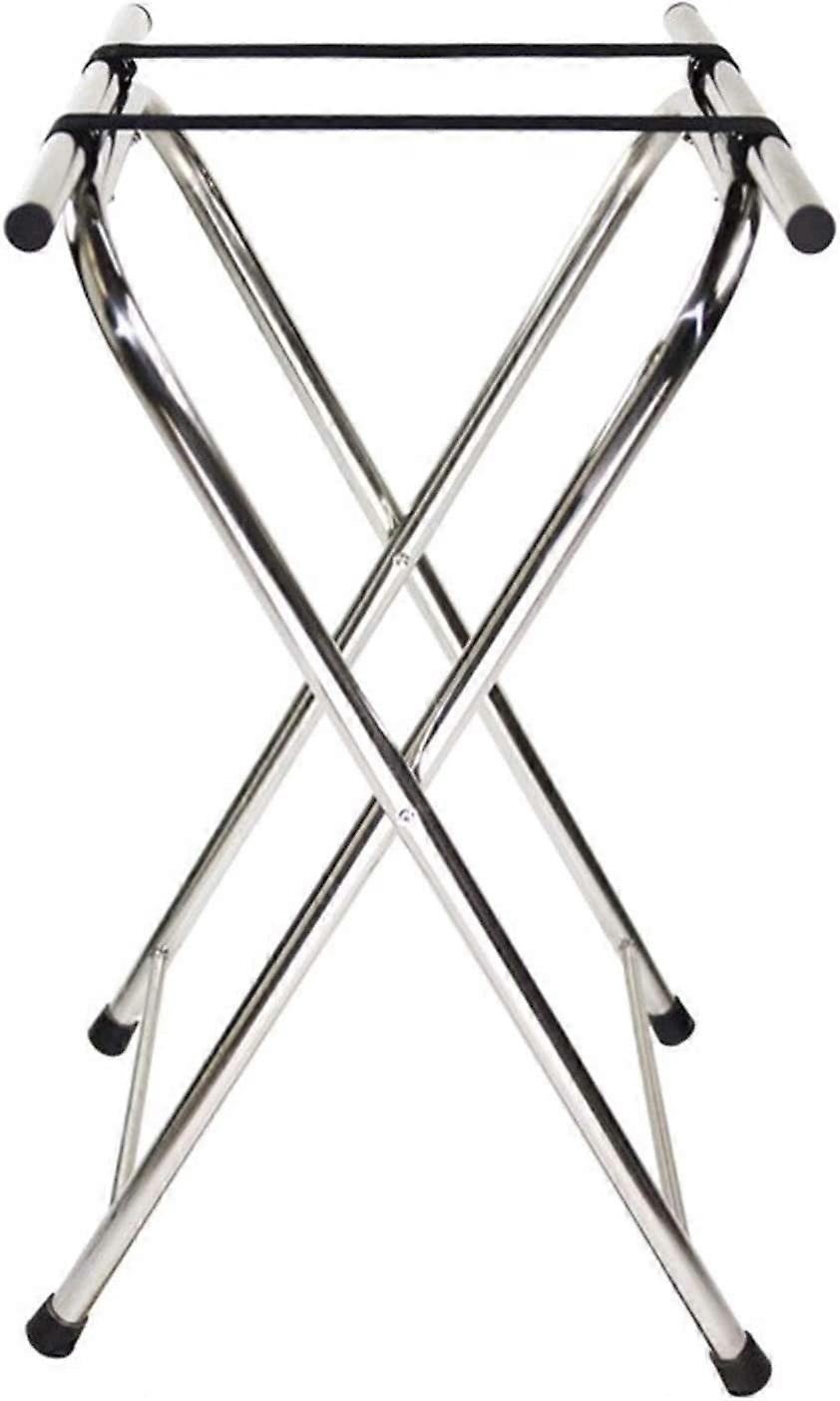 Luggage Rack for Guest Rooms, Collapsible Suitcase Stand, Metal and Stainless Steel with Backrest, 52x41x80cm Silver