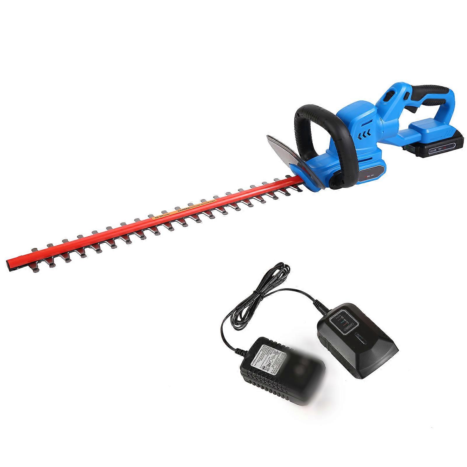 Akku-Heckenschere, 20-V-Elektro-Buschschere mit 22-Zoll-Dual-Action-Messern, 3/4-Zoll-Schnittkapazität, Strauchschere mit 2,0-Ah-Akku, EU-Aufladung