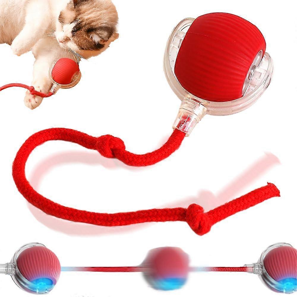 Cat Toy, Interactive Cat Ball Toy, Automatic, 360° Intelligent Automatic Rolling Ball Toy, Motorized Dog Balls for Dogs, Cat Toy red