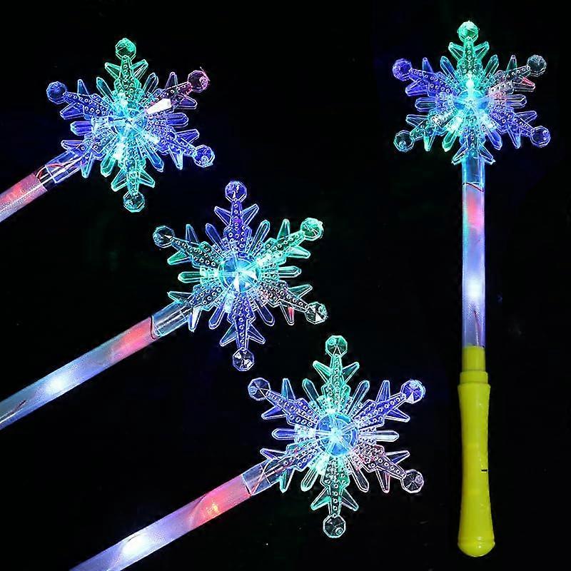 Pack of 5 LED Glow Sticks Snowflake Magic Wands for Wedding, Dance Floor, Concert, Camping, Reception Functions