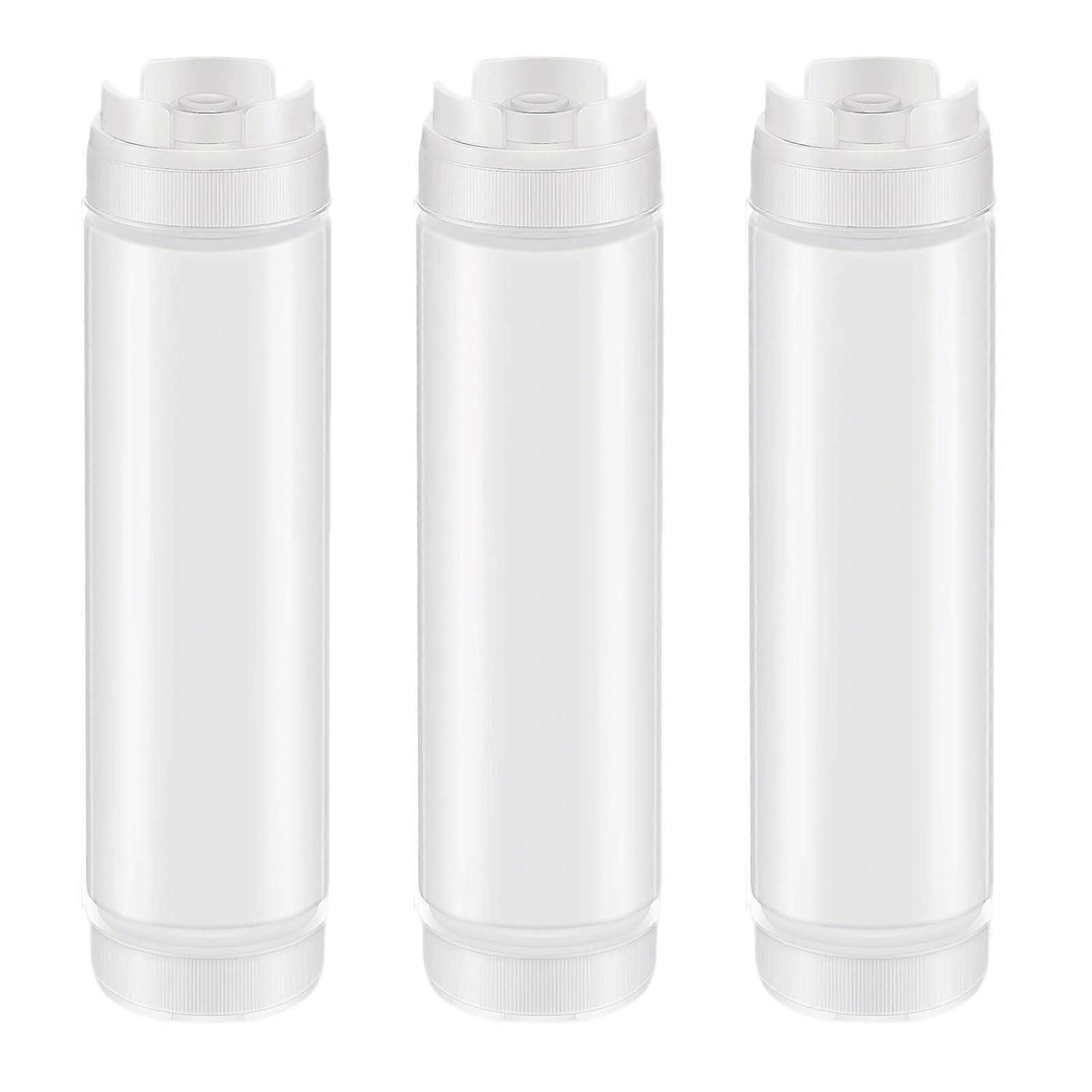 3Pcs Condiment Bottles Syrup Dressing Bottles Food Grade Empty Reusable for