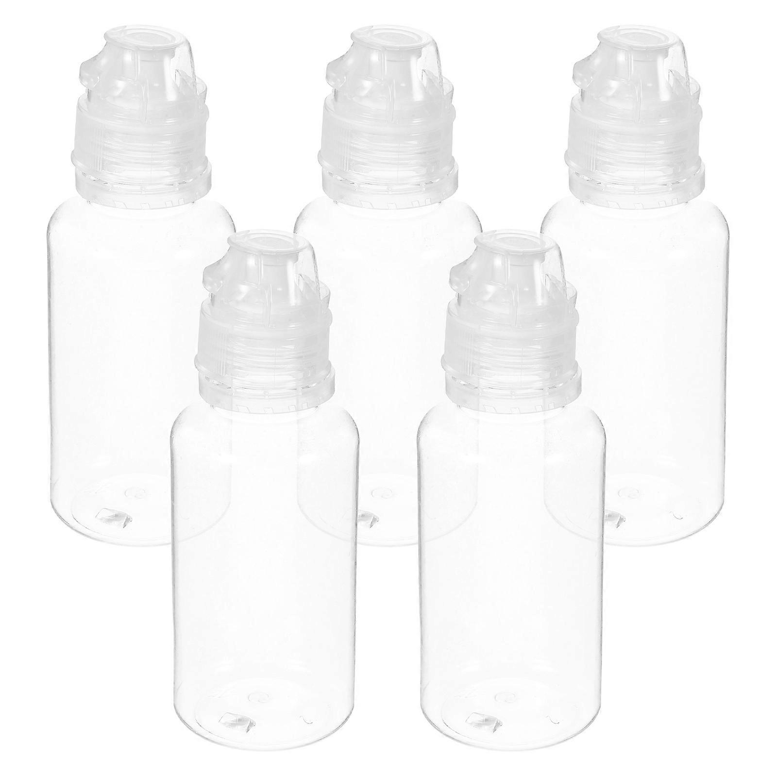 5pcs Portable Honey Squeeze Bottles with Flip Caps – Transparent Refillable Plastic Sauce Containers for Salad Dressings & Condiments Dispensing