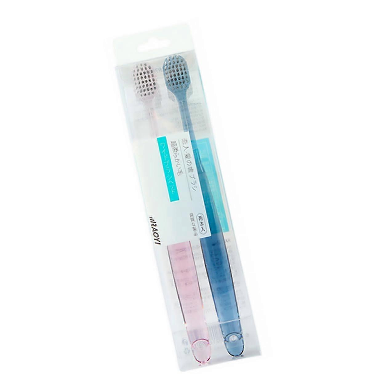 2-Pack Toothbrushes With Crystal Handle, Soft Bristles For Gum Care, Traditionally Sorted, Ergonomic Design