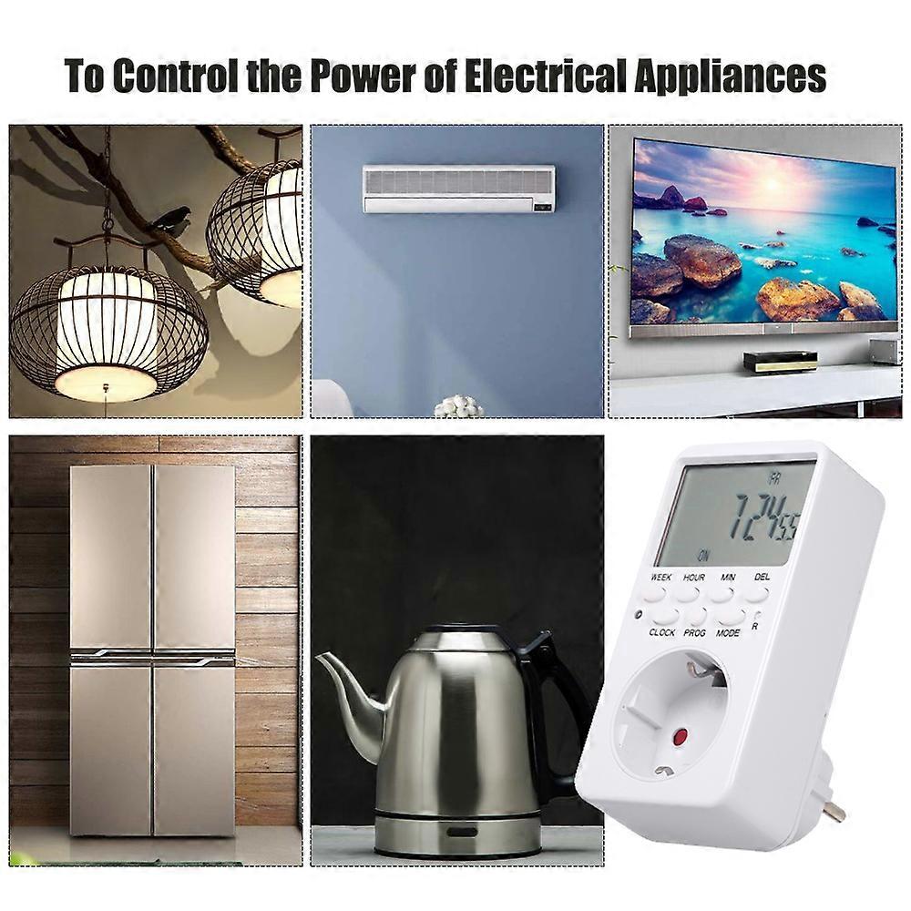 Digital Timer LCD Display Plug-in Programmable Time Switch Energy Saving Intelligent Electronic Timing Socket