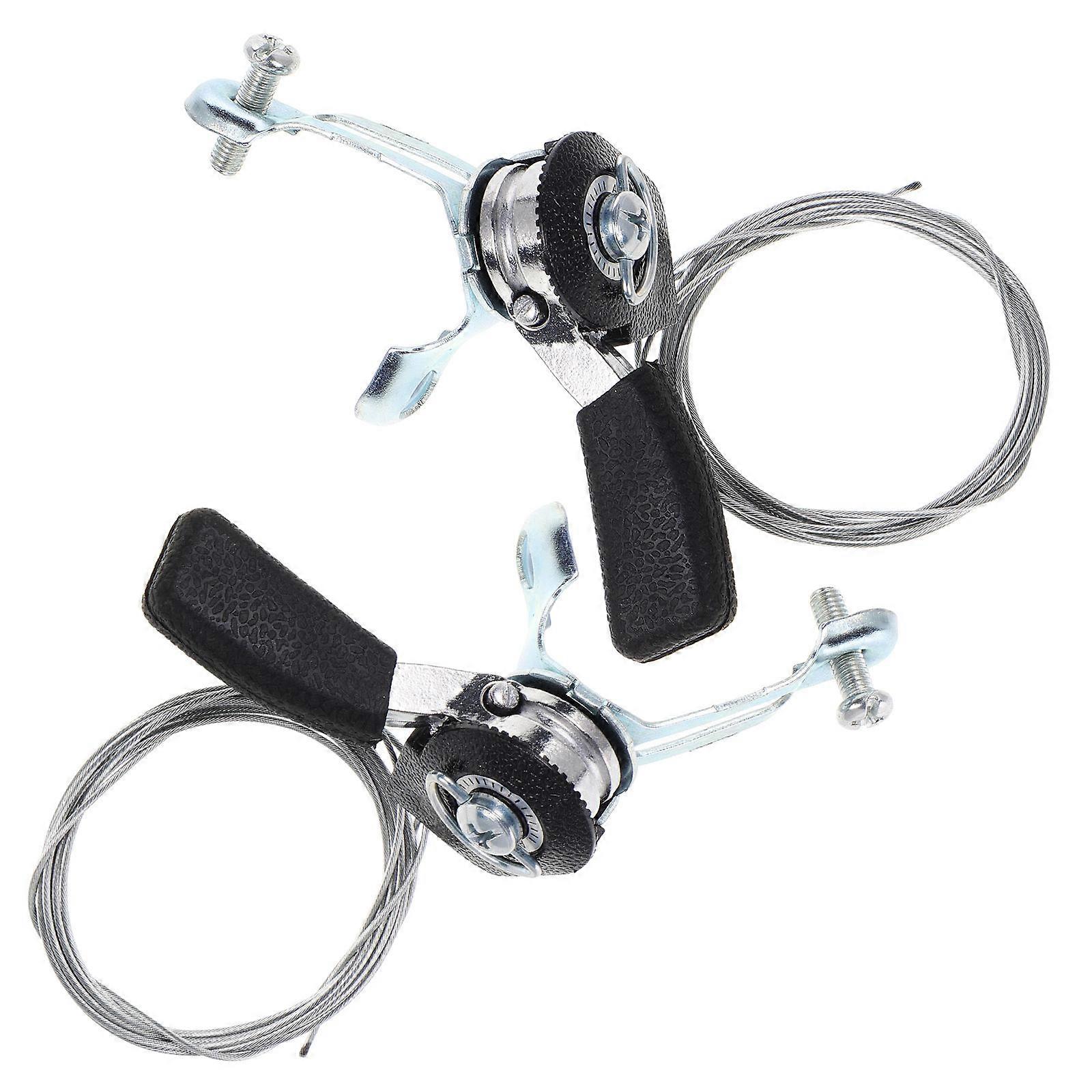 1 Pair Speed Bike Thumb Gear Shifter Top Mount Adjustable Throttle Control Cable with Handle for Smooth Bicycle Operation