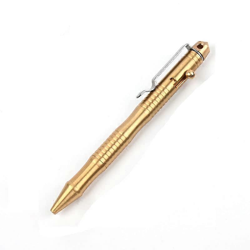 Solid Brass EDC Retractable Ballpoint Pen with Clip for Everyday Use, Signature Writing, and Pocket Gift