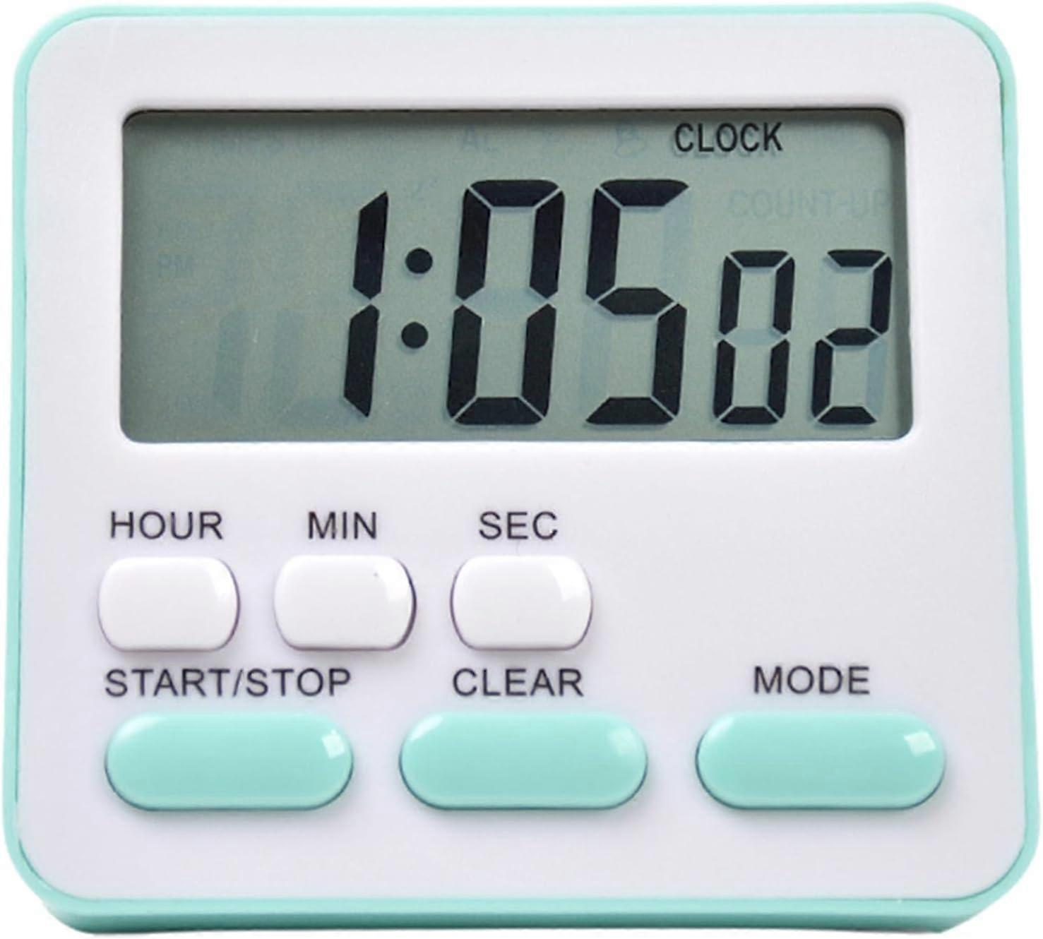 ZENGO Electronic Timer, Kitchen Timer, Learning Management Timer, LCD Digital Countdown Stopwatch with Stand Green